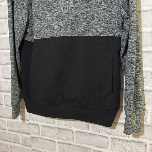 Urban active youth, large 14 boys hoodie with pockets, black gray - Picture 3 of 7